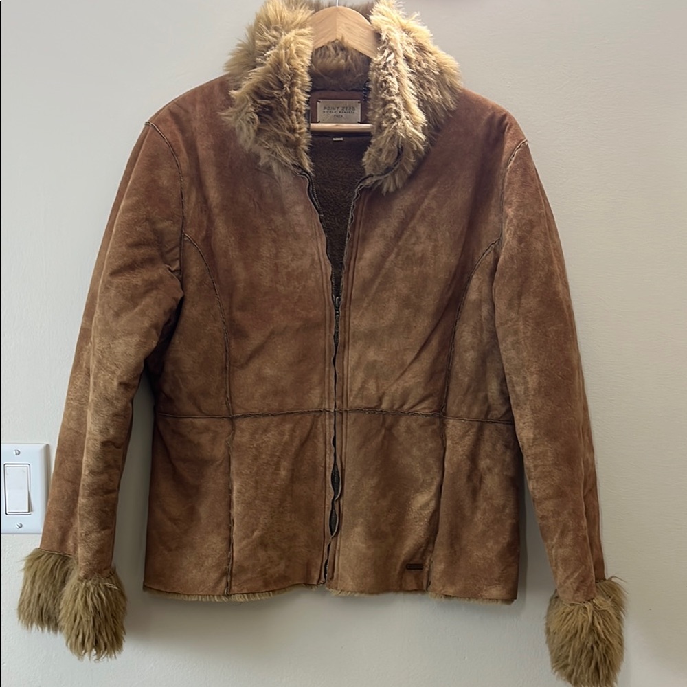 Point Zero Nicole Benisti Faux Fur-Lined Jacket Sz L